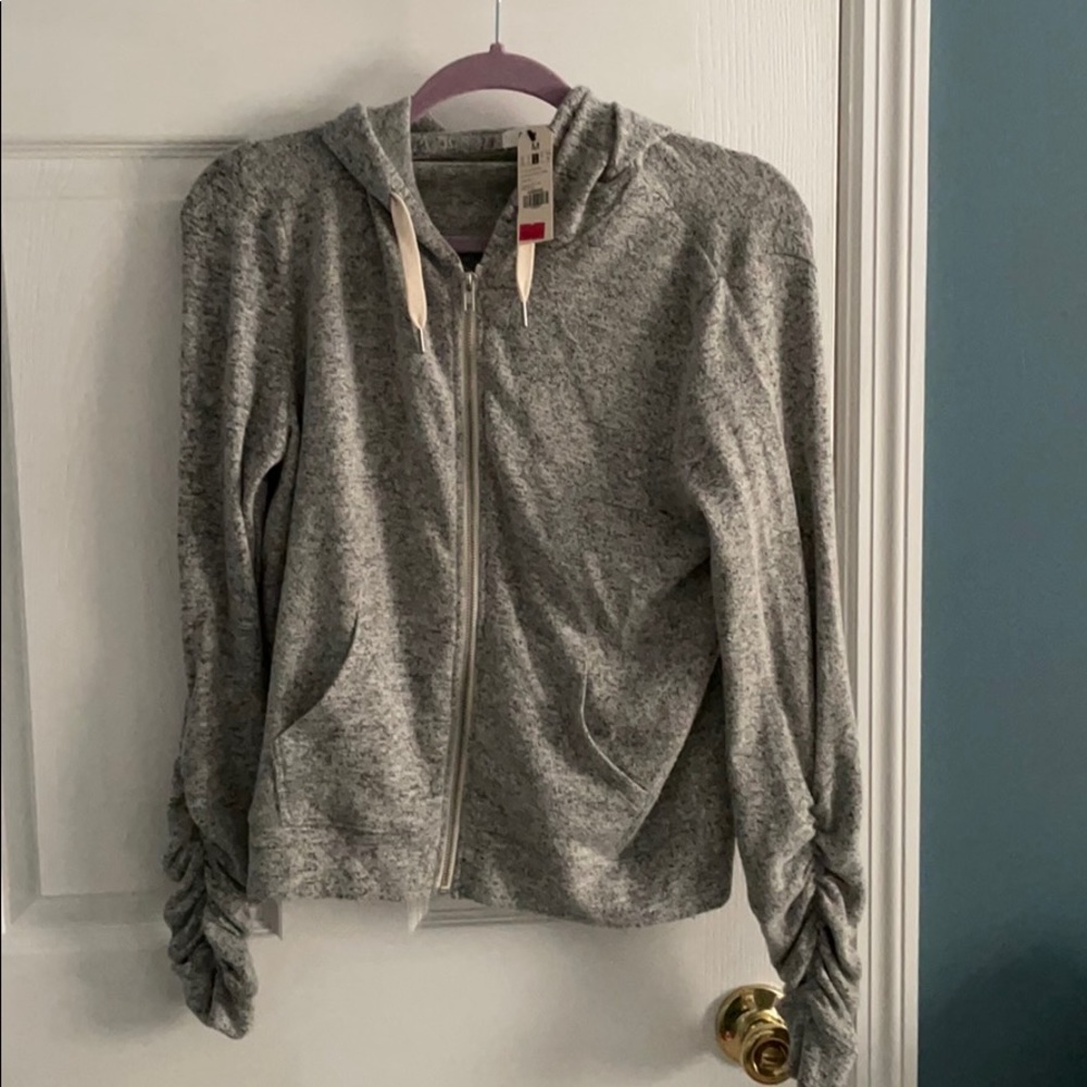 Grey zip up hoodie